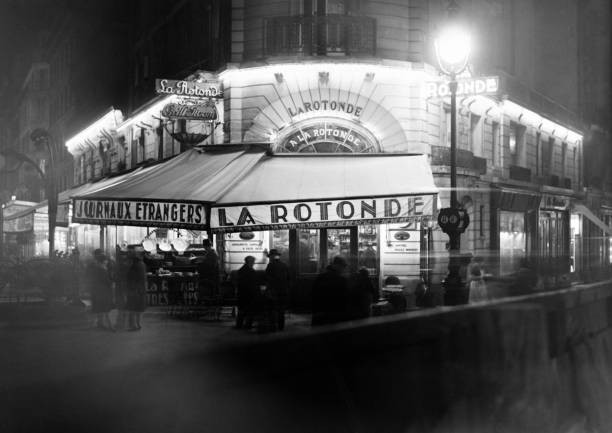 Brasserie La Rotonde in November 1929 in Paris, France Old Historic Photo