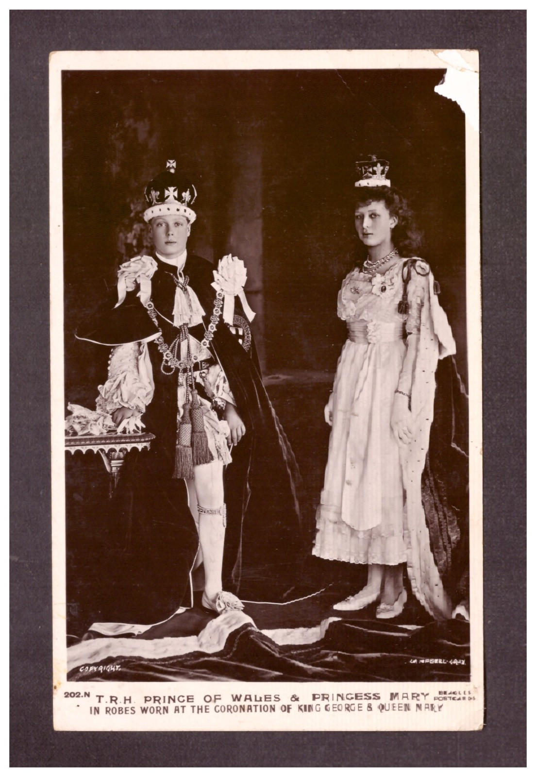 Postcard Great Britain Prince of Wales & Princess Mary unused rare B