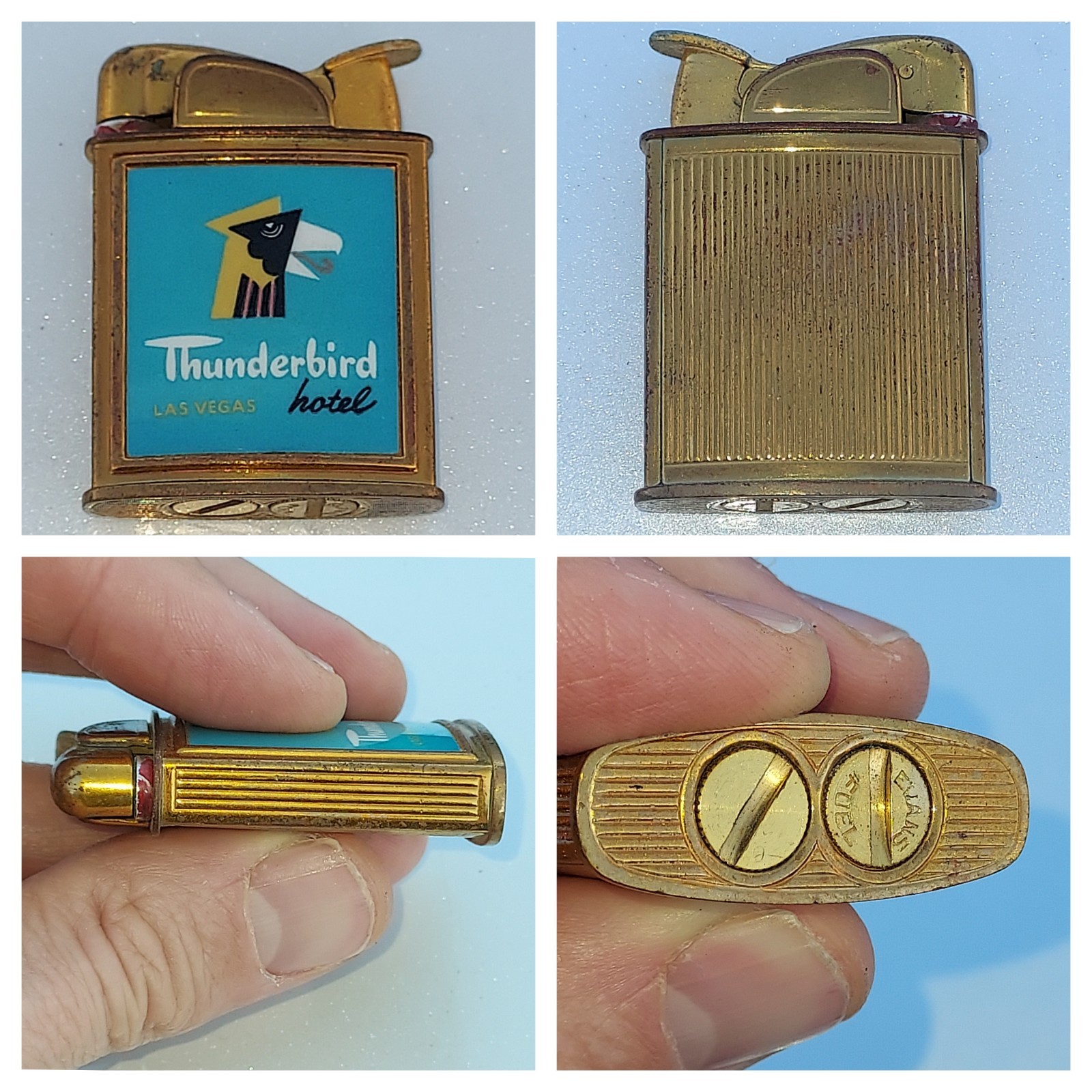 Vtg 1950's Evans Automatic Lighter Thunderbird Hotel Casino Las Vegas Enamel Vtg 1950's Evans Automatic Lighter Thunderbird Hotel Casino Las Vegas Enamel