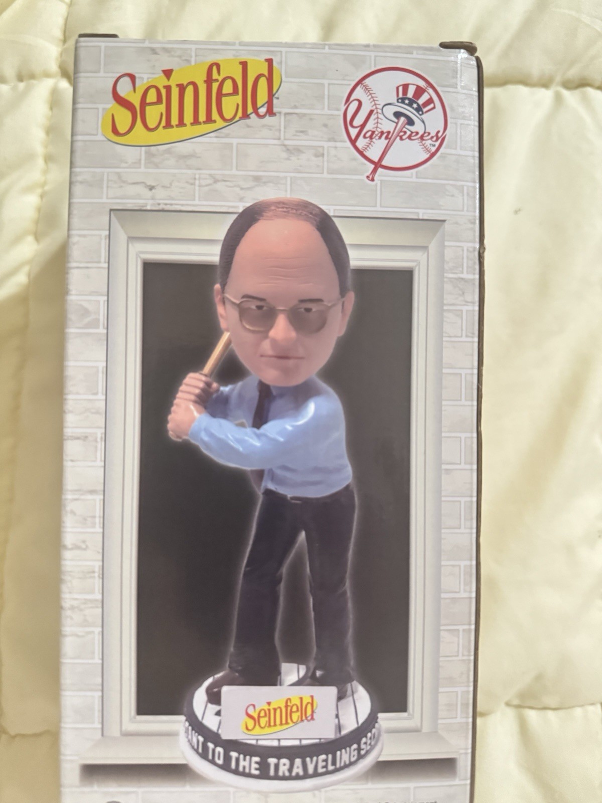 Seinfeld George Costanza New York Yankees Bobblehead Plastic Presented by Delta