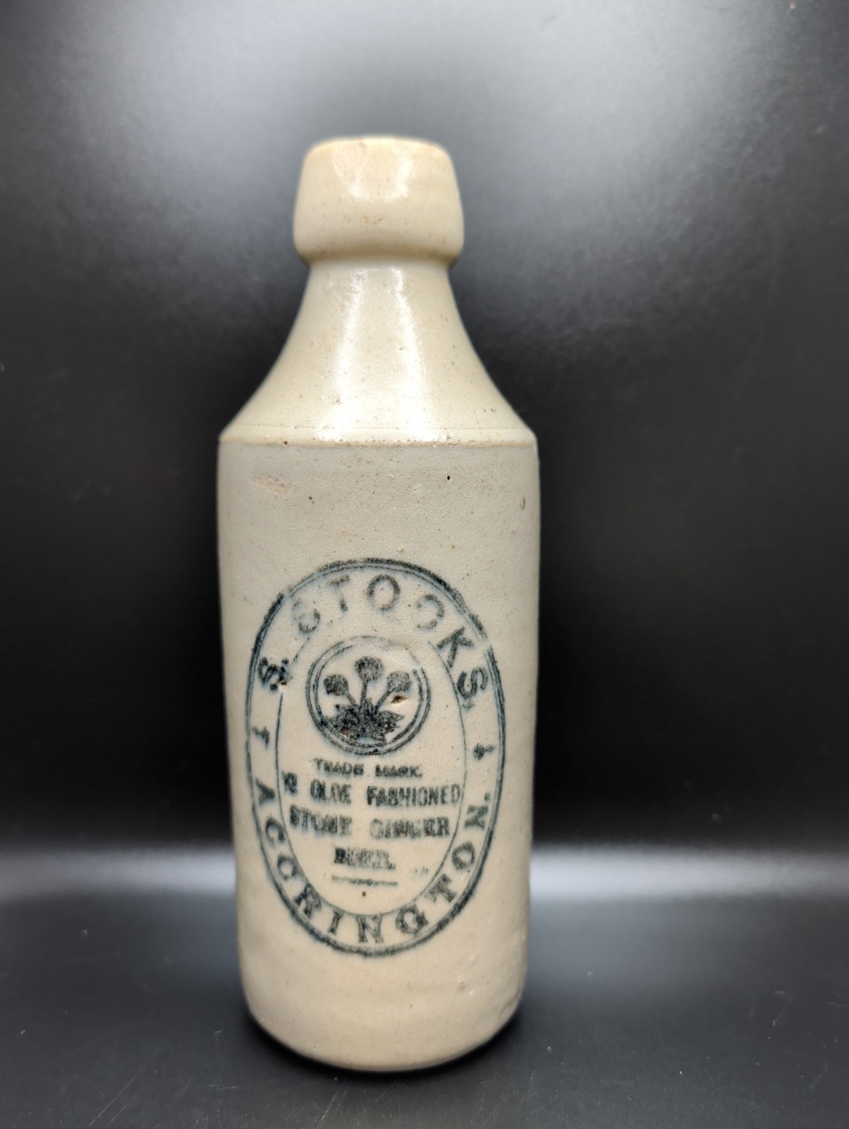 Antique S Stocks Accrington Stoneware Ginger Beer Bottle Vintage Clay Crock UK