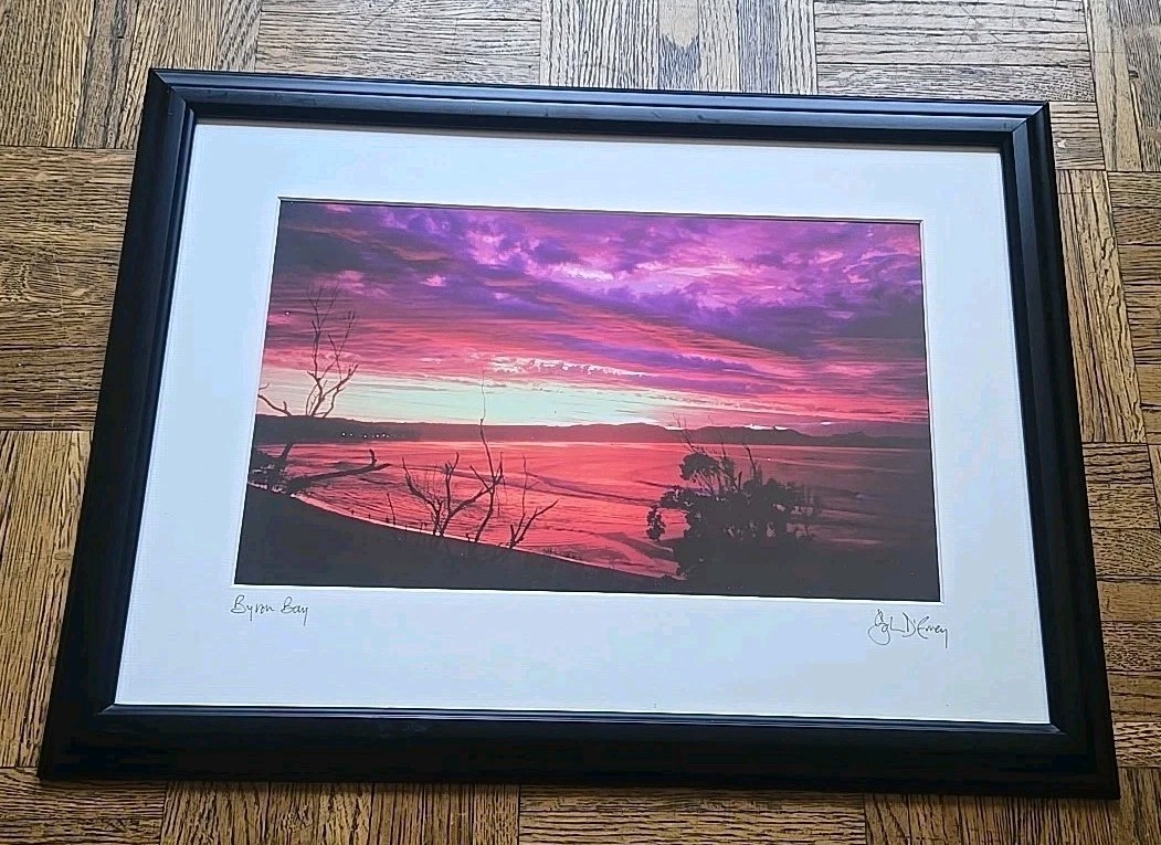 Vintage Bay Australia Sunset Photograph by John D’Errey Framed And Signed Vintage Bay Australia Sunset Photograph by John D’Errey Framed And Signed