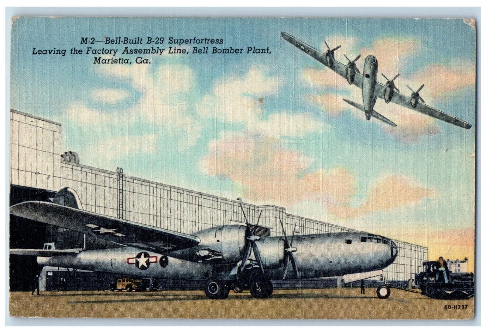 c1940s M-2 Bell Built B-29 Superfortress Airplane Marietta Georgia GA Postcard
