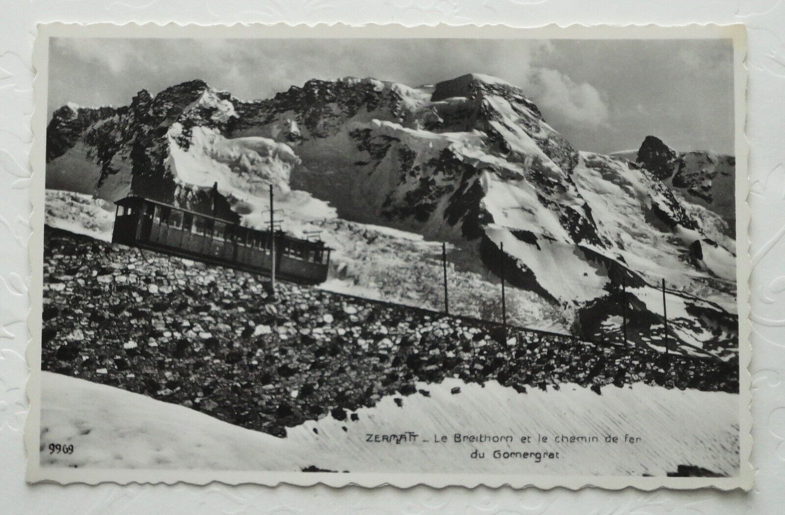 VTG 1951 Glossy Photo RPPC Postcard ALPS Train GORNERGRAT Zermatt Switzerland 
