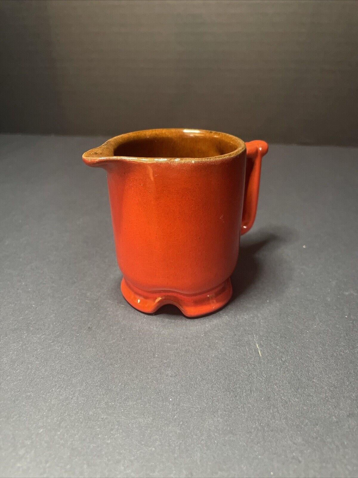 Frankoma orange creamer vintage, rare Frankoma pottery creamer 1A, small creamer