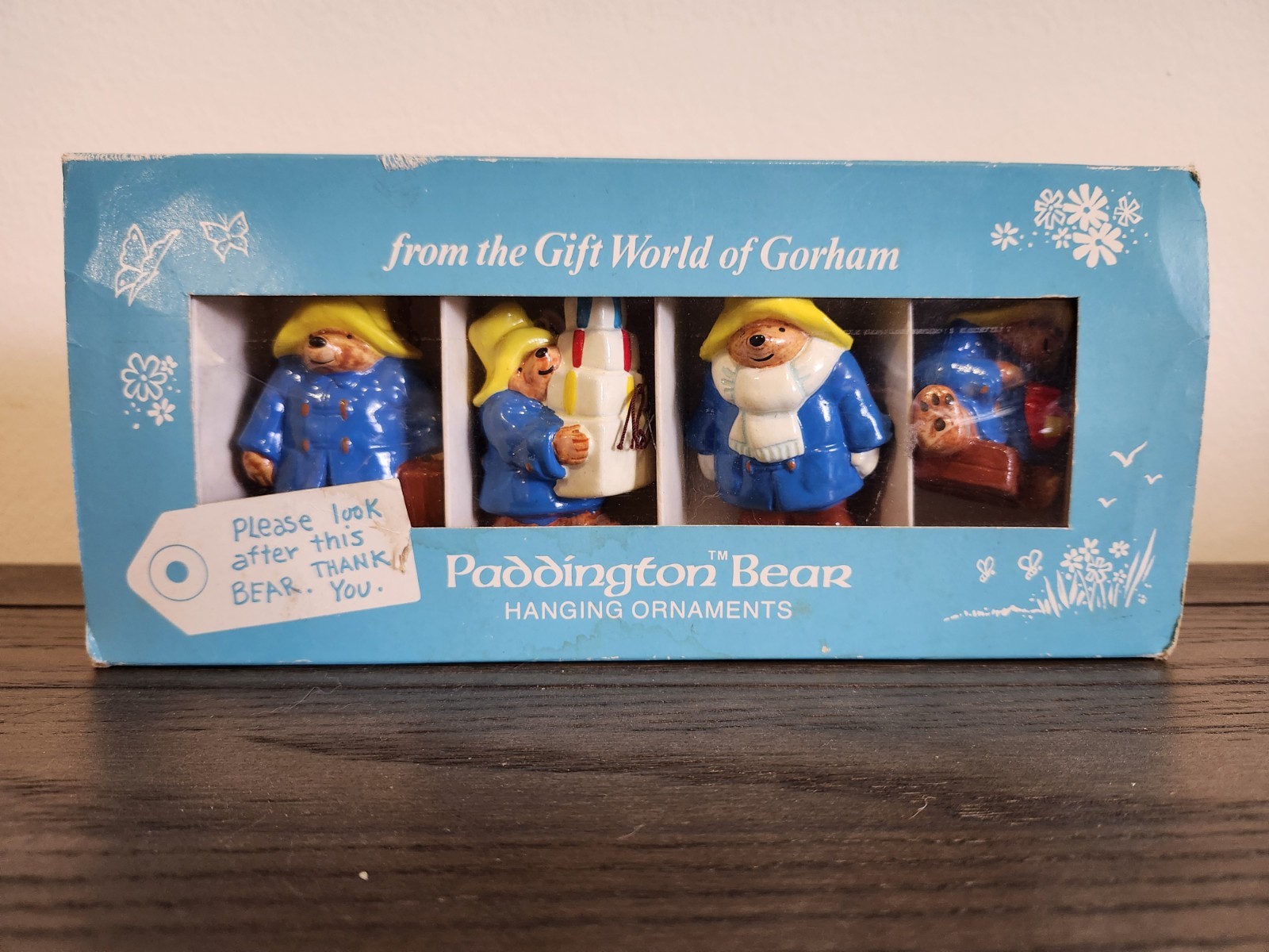 Vintage Paddington Bear 1978 World Of Gorham Set Of 4 Original Box Ornaments