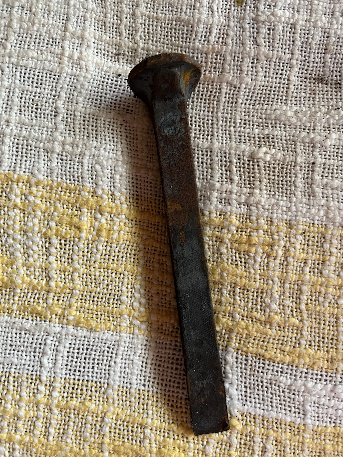 Vintage Steel Railroad Spike Train Memorabilia Travel Souvenir Silver Toned