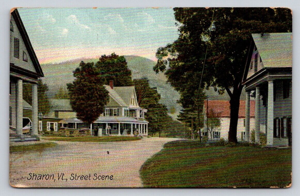 c1910 Street Scene Homes Residences Sharon Vermont P63A