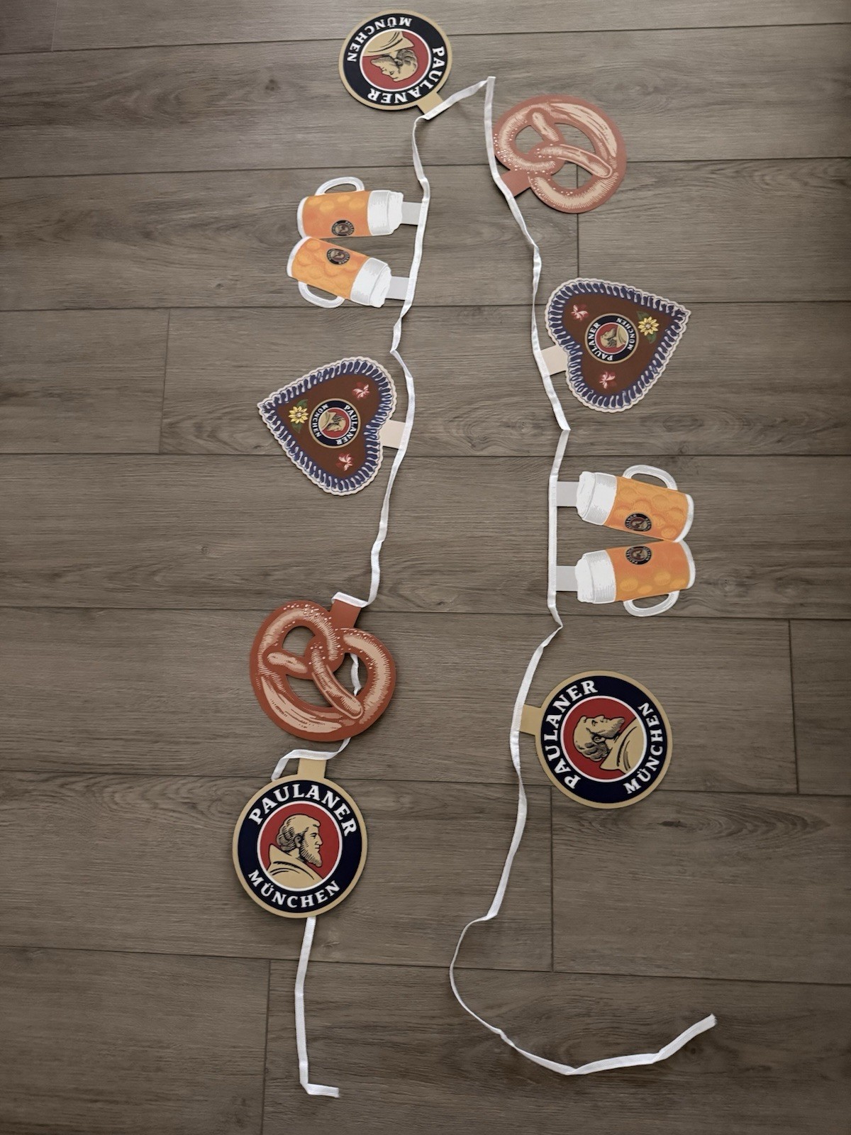 2 Paulaner Oktoberfest Beer Pennant Strings - Brand New