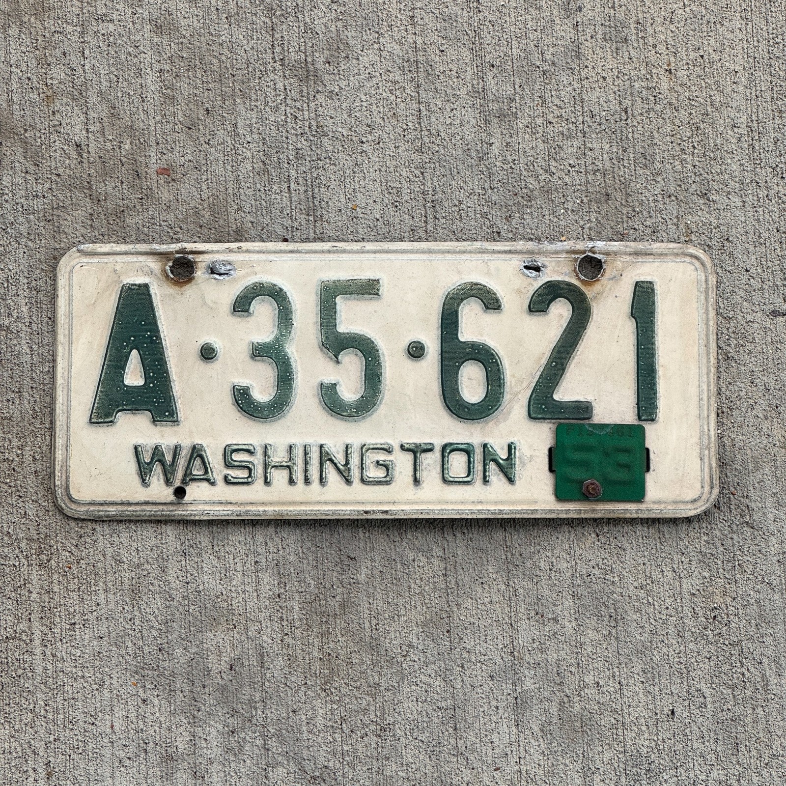 1950 1953 Washington License Plate Vintage Auto Tag Garage King County A 35 621