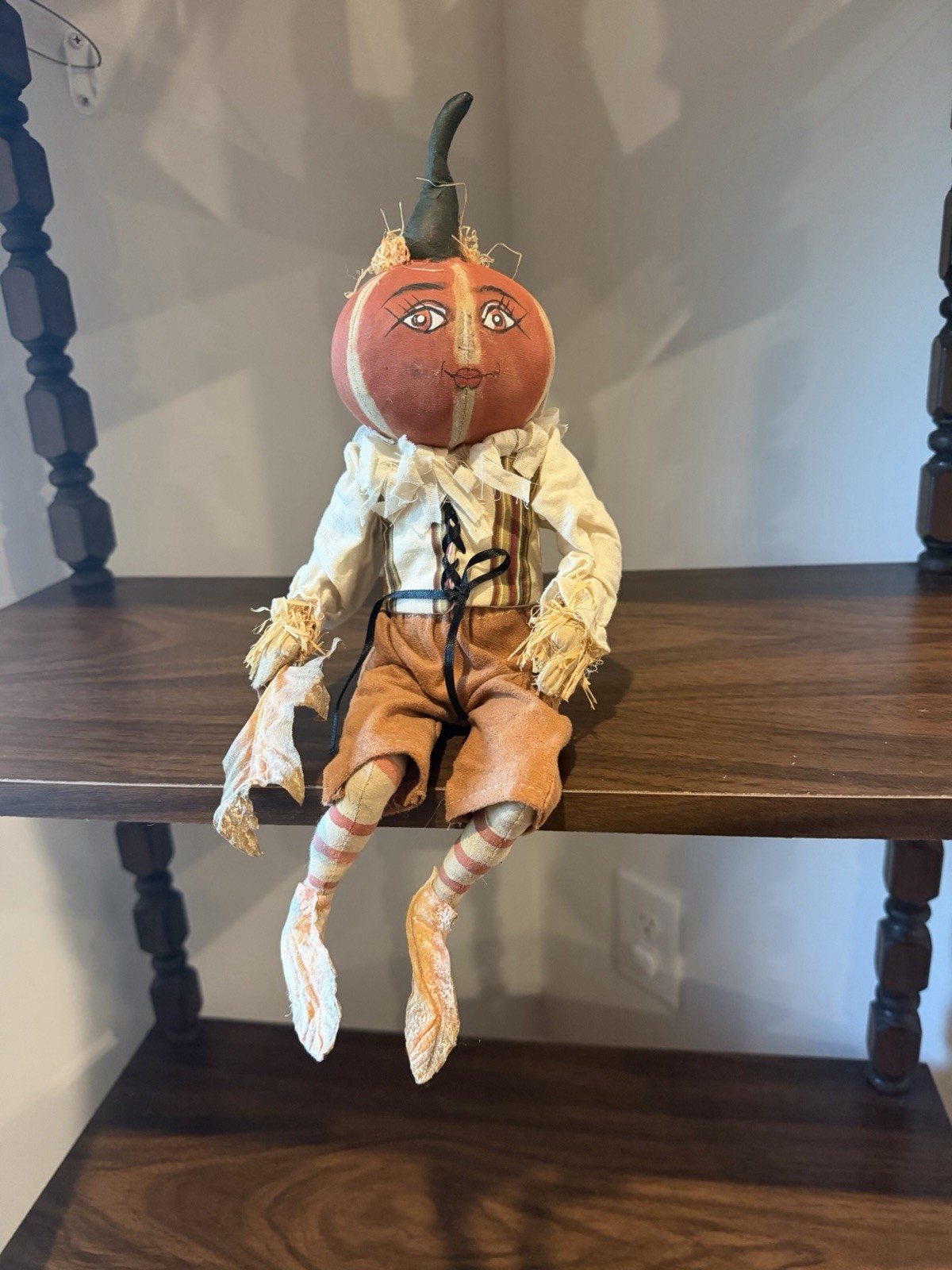 JOE SPENCER GATHERED TRADITIONS “PETER PUMPKIN MAN” PUMPKIN LEAVES 14” Fall Deco