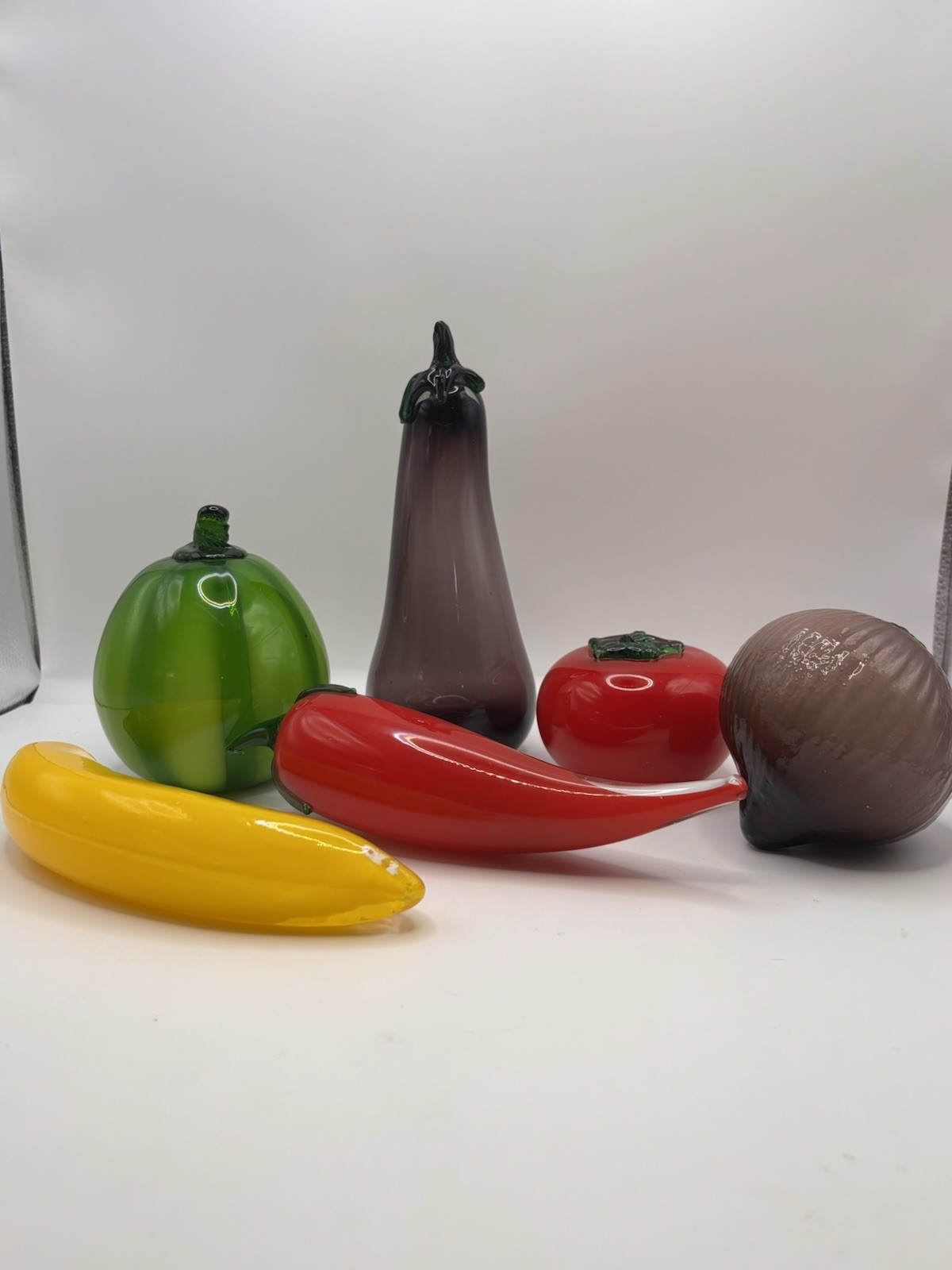 VTG Blenko Glass #9353 Smooth Amethyst Eggplant Fruit Vegetable Lot 6 Hank Adams