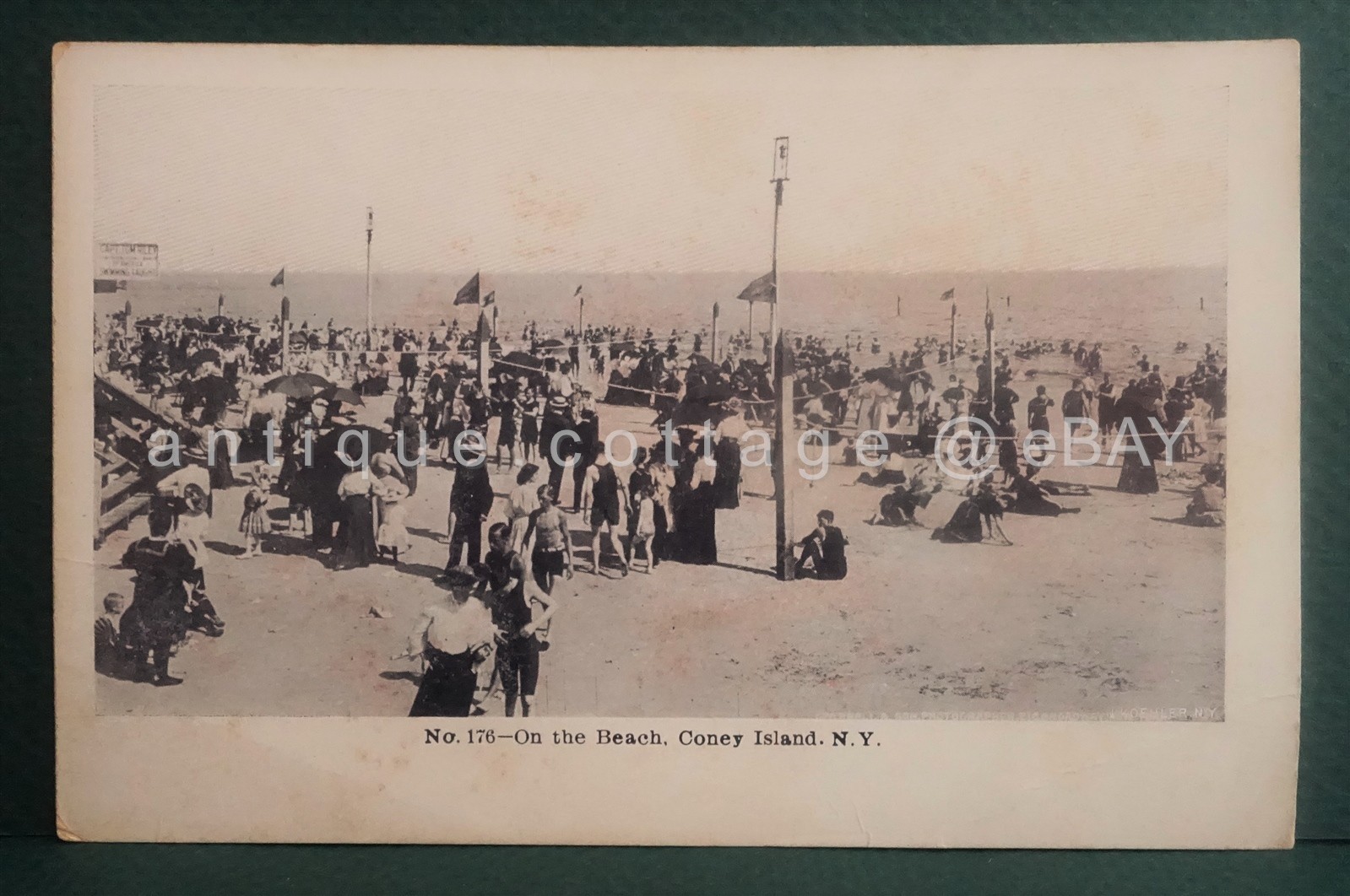 c1906 antique CONEY ISLAND BEACH ny photo PC