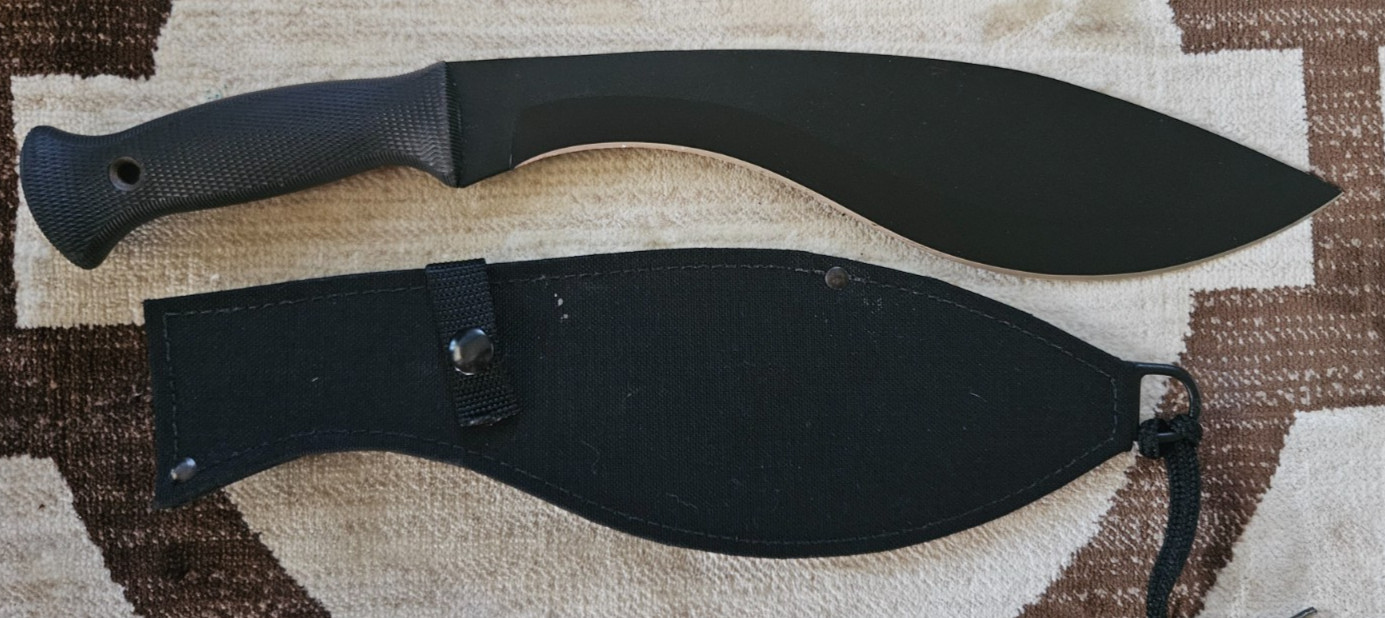 Vintage 90's Cold Steel Carbon V USA Kukri Knife With Sheath