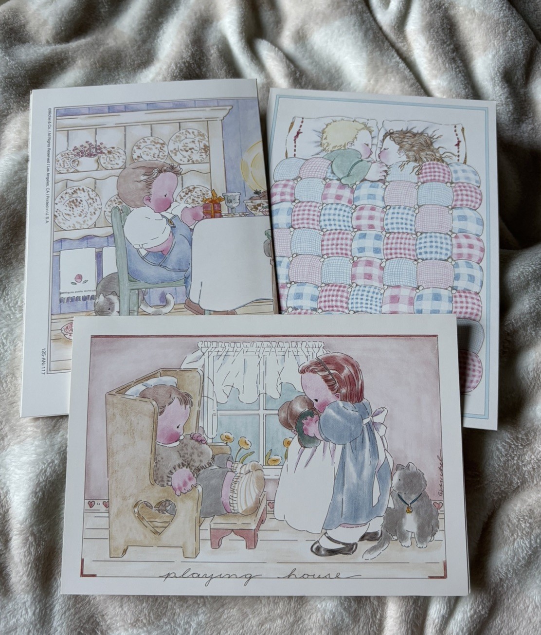 Vintage Michel & Co Lot of 3 Unused Cards Happy Anniversary Sweetheart Love