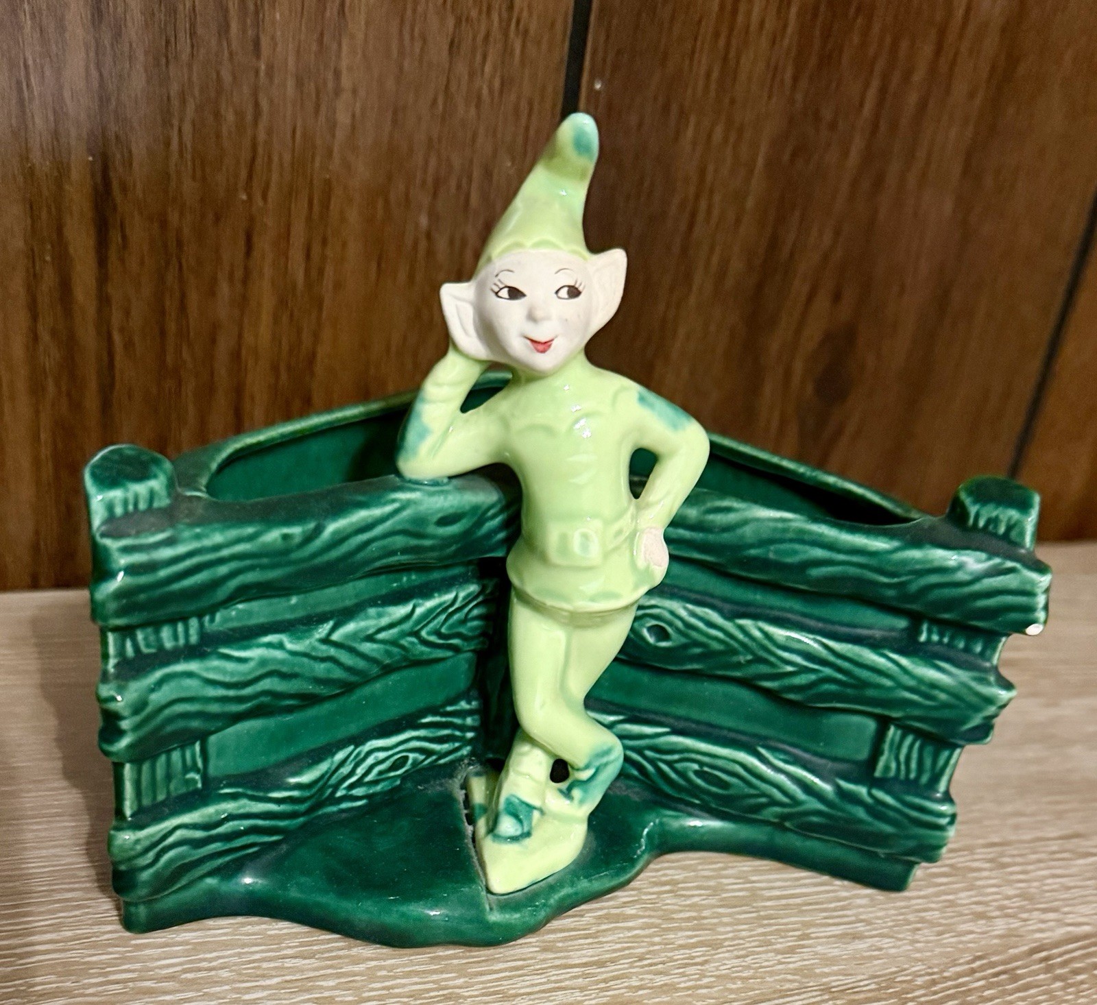 Green Pixie Elf Planter By Treasure Craft 1950s