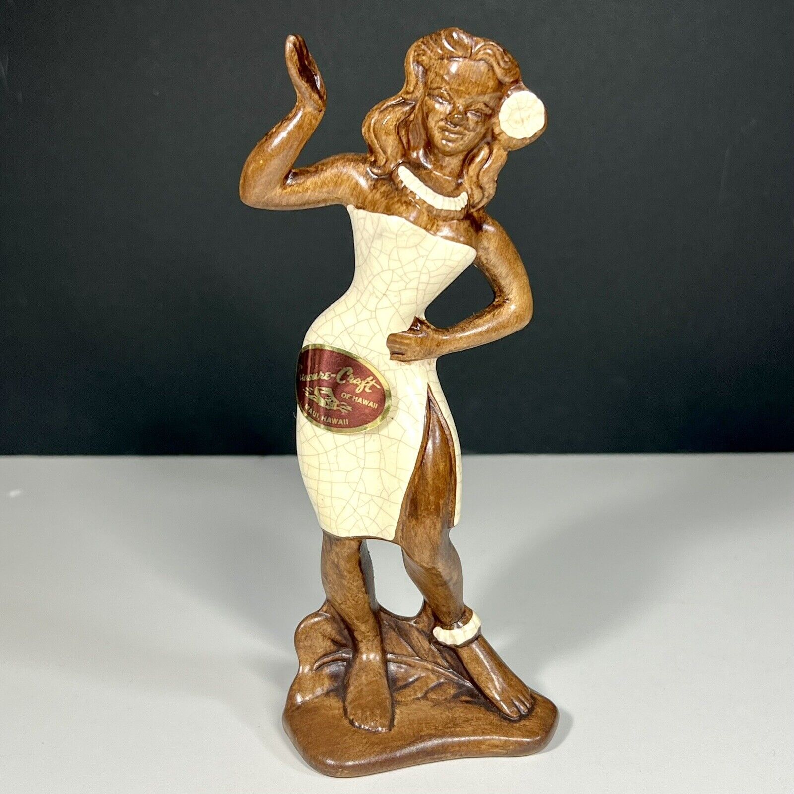 Vintage Treasure Craft of Hawaii Hula Girl Female Dancer Figurine Maui 1950\'s