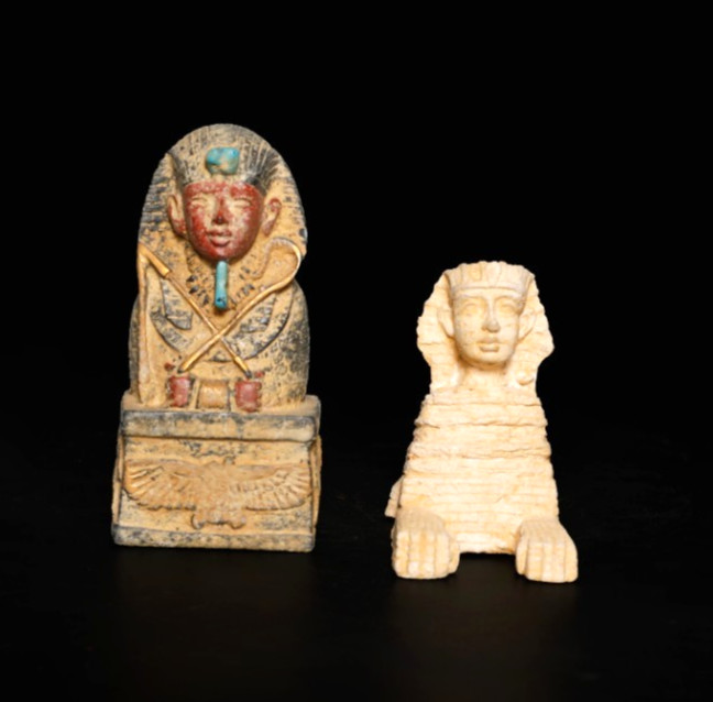 Sphinx and Tutankhamun Ancient Egyptian Statues Set, Relics Sphinx and Tutankhamun Ancient Egyptian Statues Set, Relics