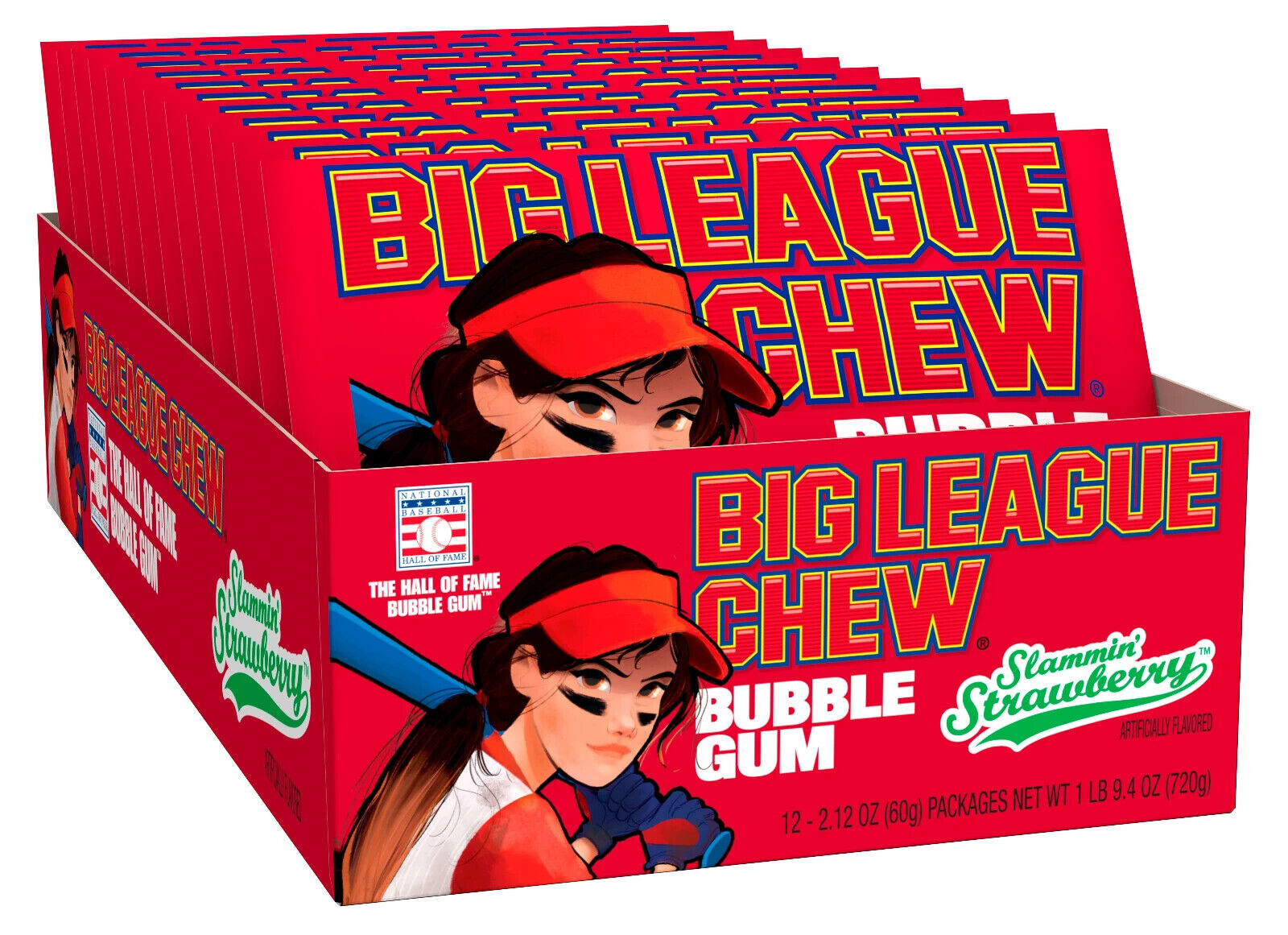 48 Pack Strawberry Big League Chew Candy Bubble Gum  48 STATES