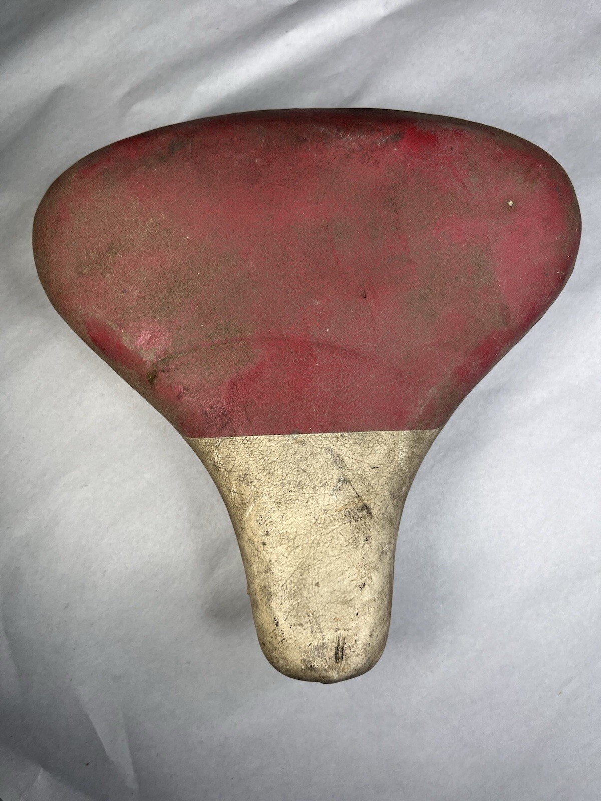 Troxel Bicycle Seat Spring Saddle, Red White, Vintage 50s Schwinn Phillips Sun