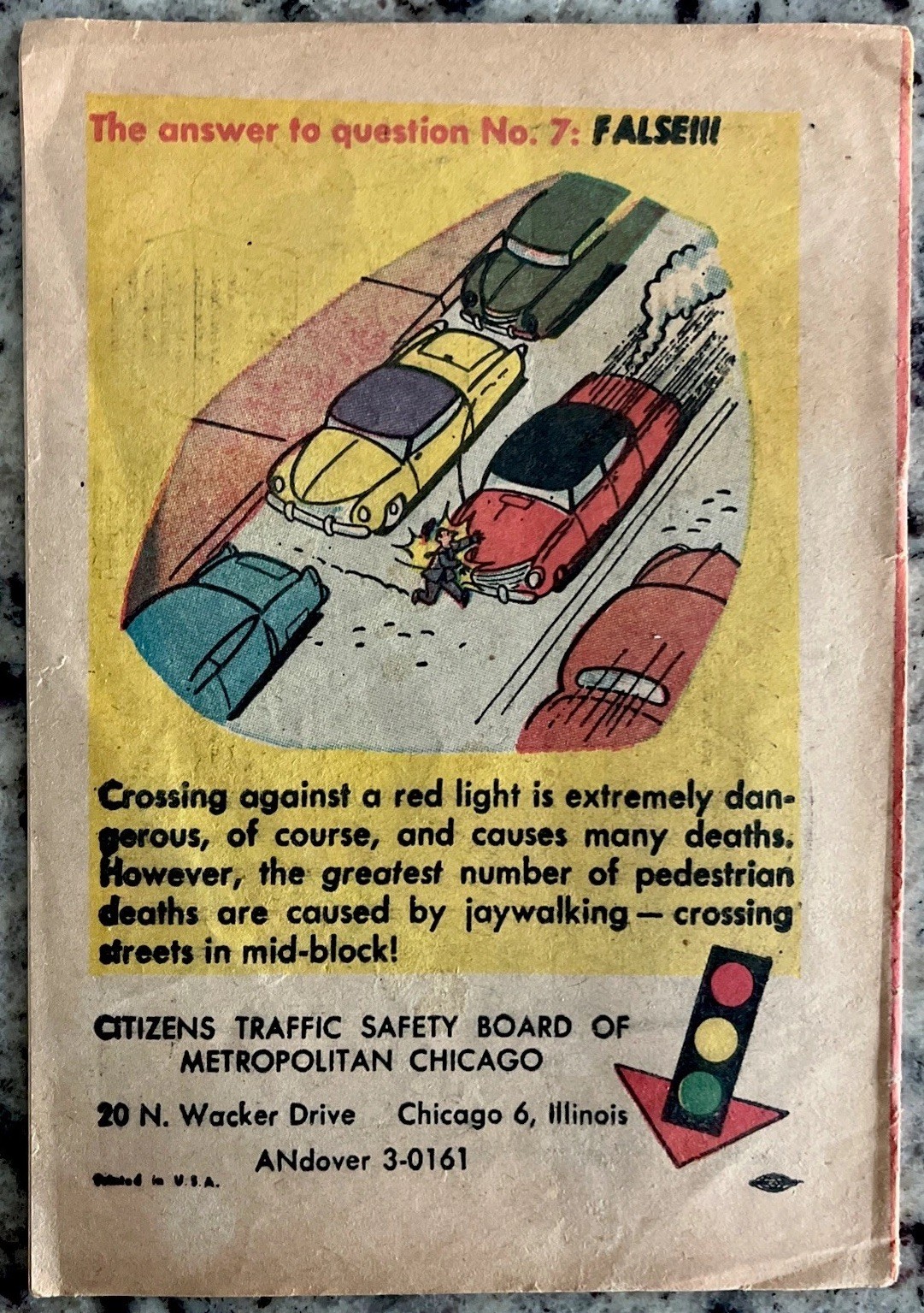 Vintage Cartoon Manual 1950s Chicago Citizens Traffic Safety Board Drive Safely
