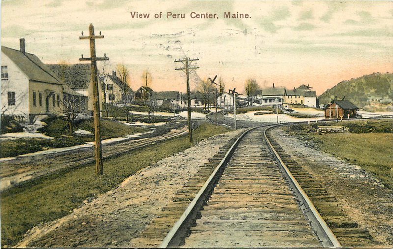 Barrett Kidder 1907 Railroad Train View Center Maine postcard 7736 Barrett Kidder 1907 Railroad Train View Center Maine postcard 7736