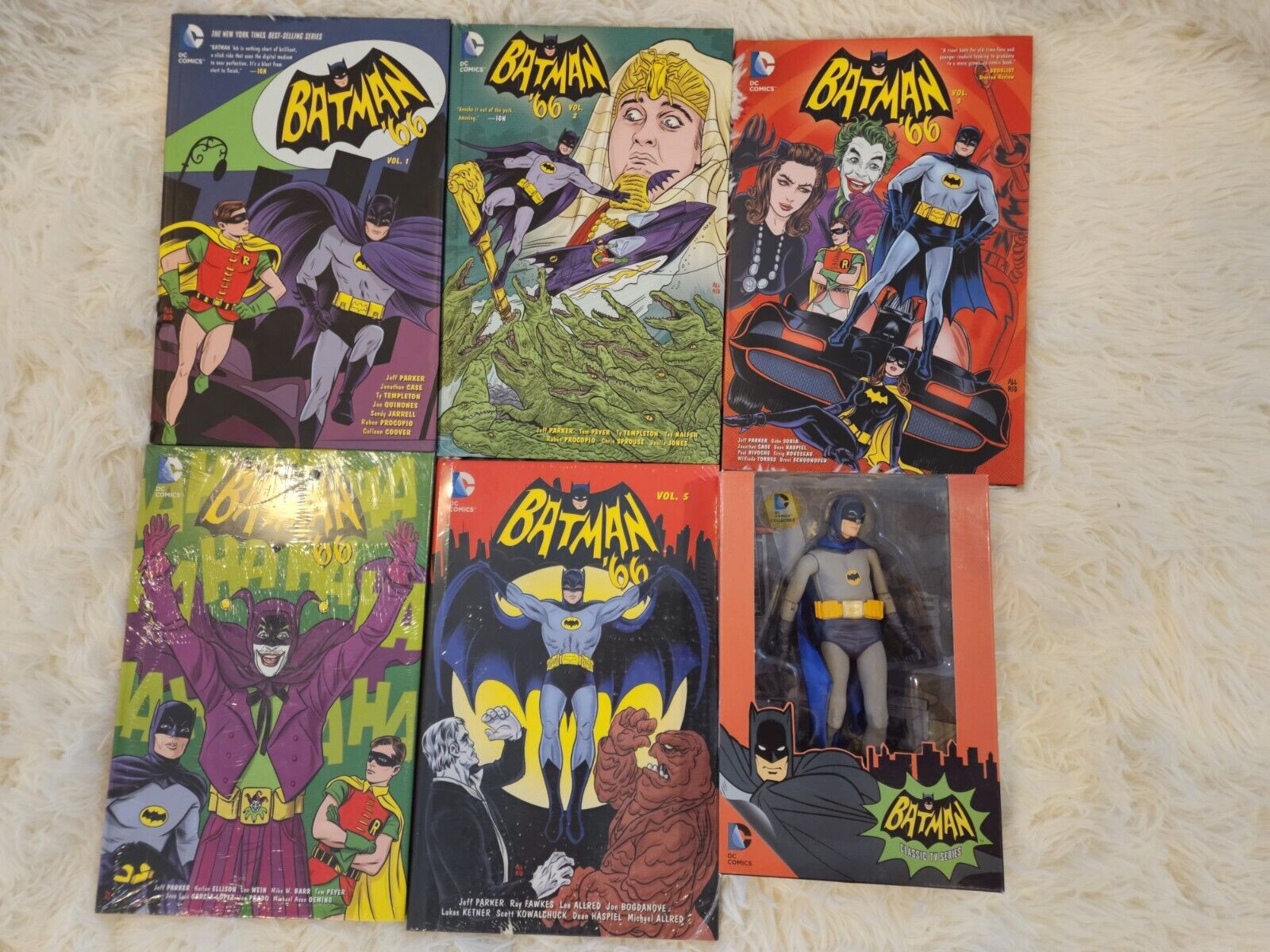 Batman 66 Hardcover Vol. 1-5 Plus NECA Adam West Batman Figure