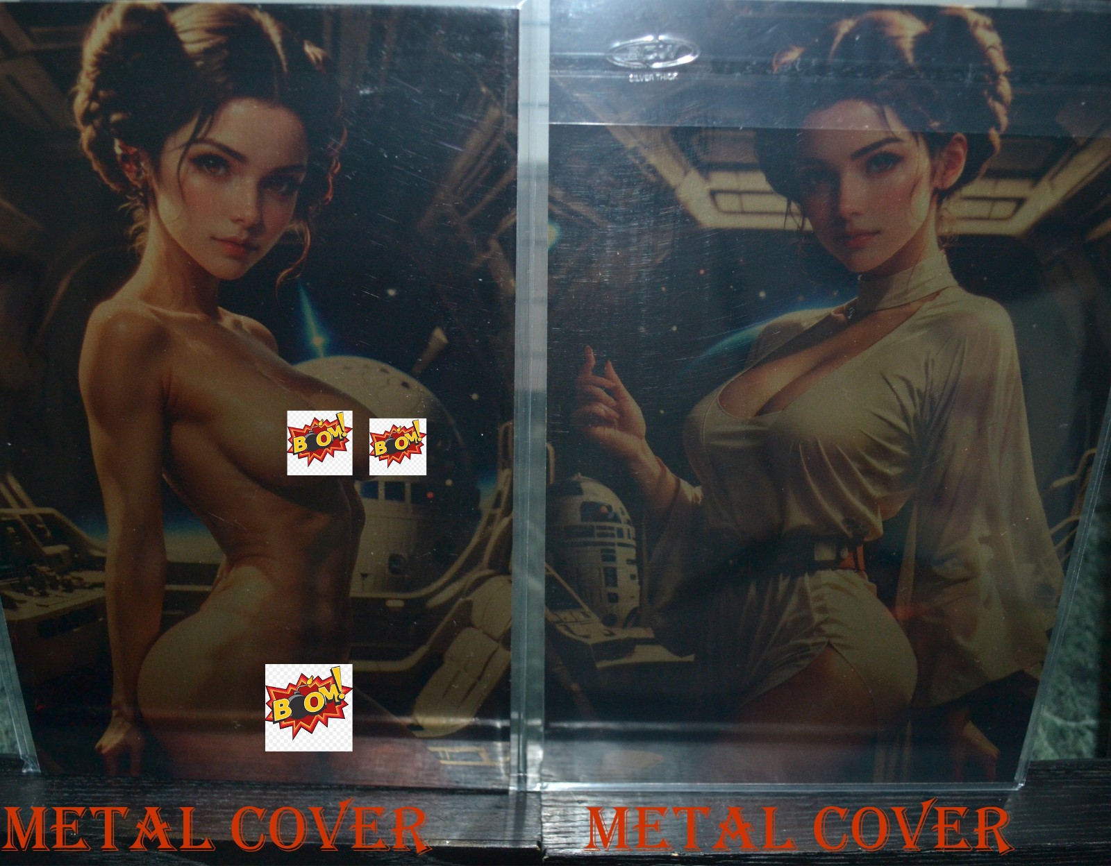 Pictorial Fantasy Cosplay Comics Princess Leia Full Gold Metal Cover Set🔥🔥🔥