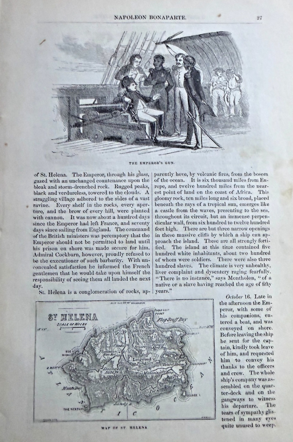1854 Napoleon Bonaparte at St. Helena The Briars  illustrated