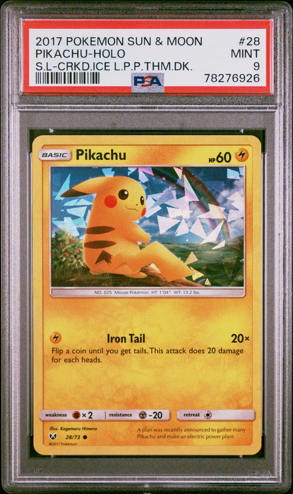 Pikachu Holo 28/73 Cracked Ice Let's Play Pikachu Theme Deck Pokemon PSA 9 Mint Pikachu Holo 28/73 Cracked Ice Let's Play Pikachu Theme Deck Pokemon PSA 9 Mint