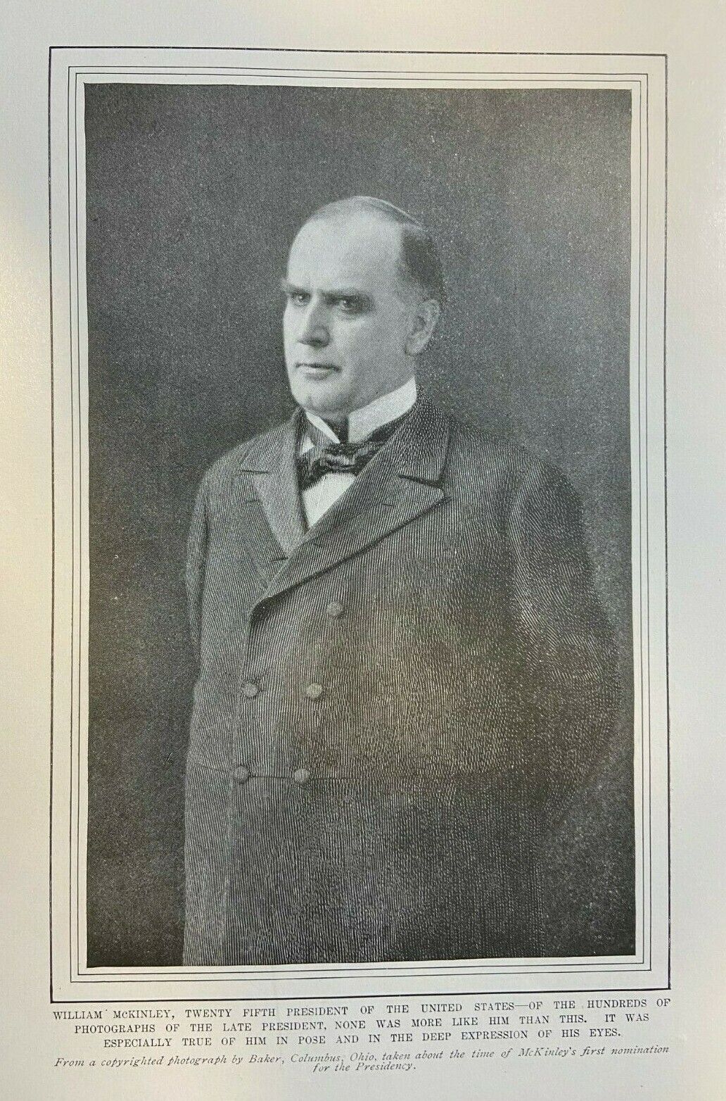 1901 Vintage Magazine Illustration President William McKinley