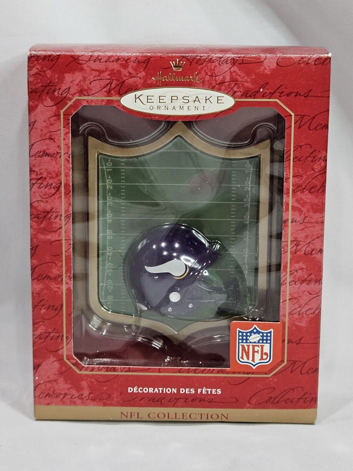 Hallmark NFL Minnesota Vikings Football Christmas Ornament Hologram Helmet