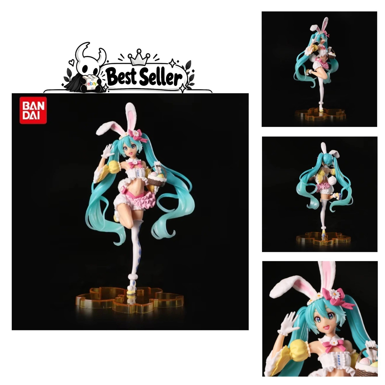 Hatsune Miku Anime Figure 23cm PVC Rabbit Ears Collectible Statue
