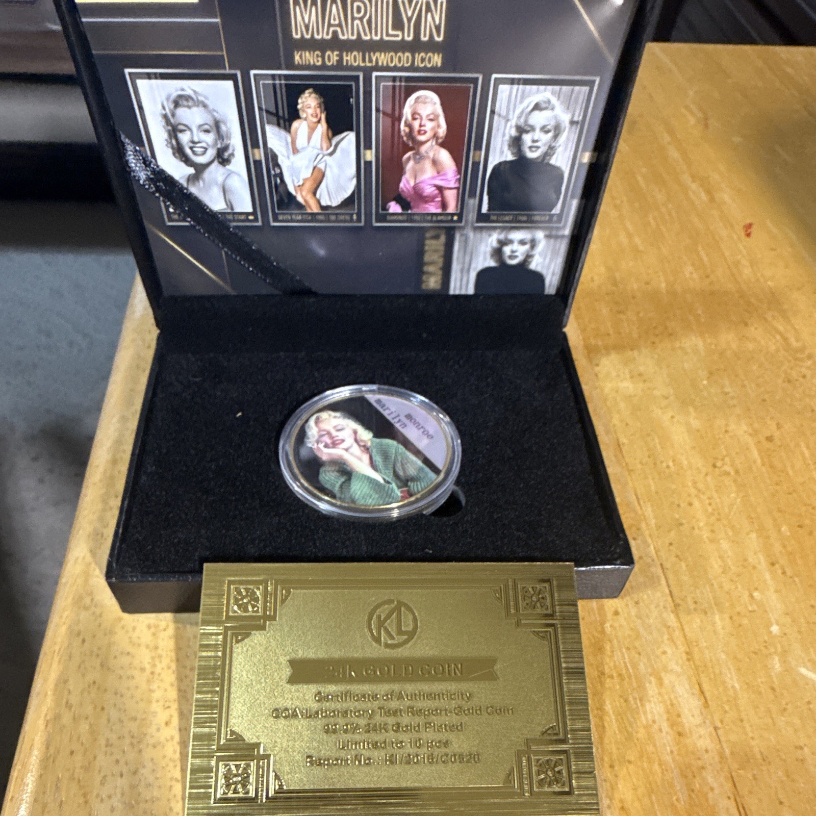 KL Marilyn Monroe Kings of Hollywood Limited Edition 24K Gold-Plated Collectible KL Marilyn Monroe Kings of Hollywood Limited Edition 24K Gold-Plated Collectible