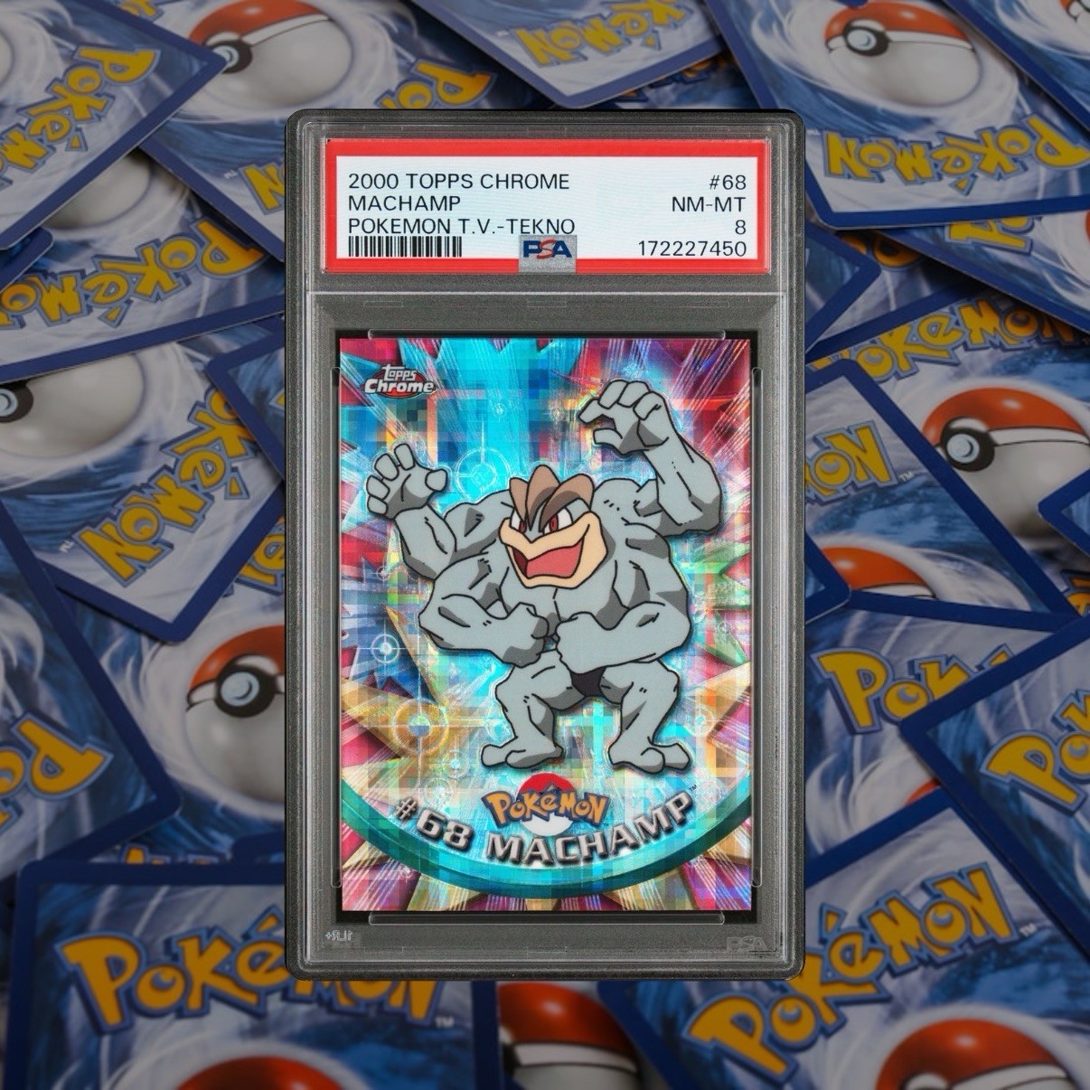 Topps 2000 Topps Chrome Pokémon TV Tekno Machamp #68 PSA 8 NM-MT Vintage