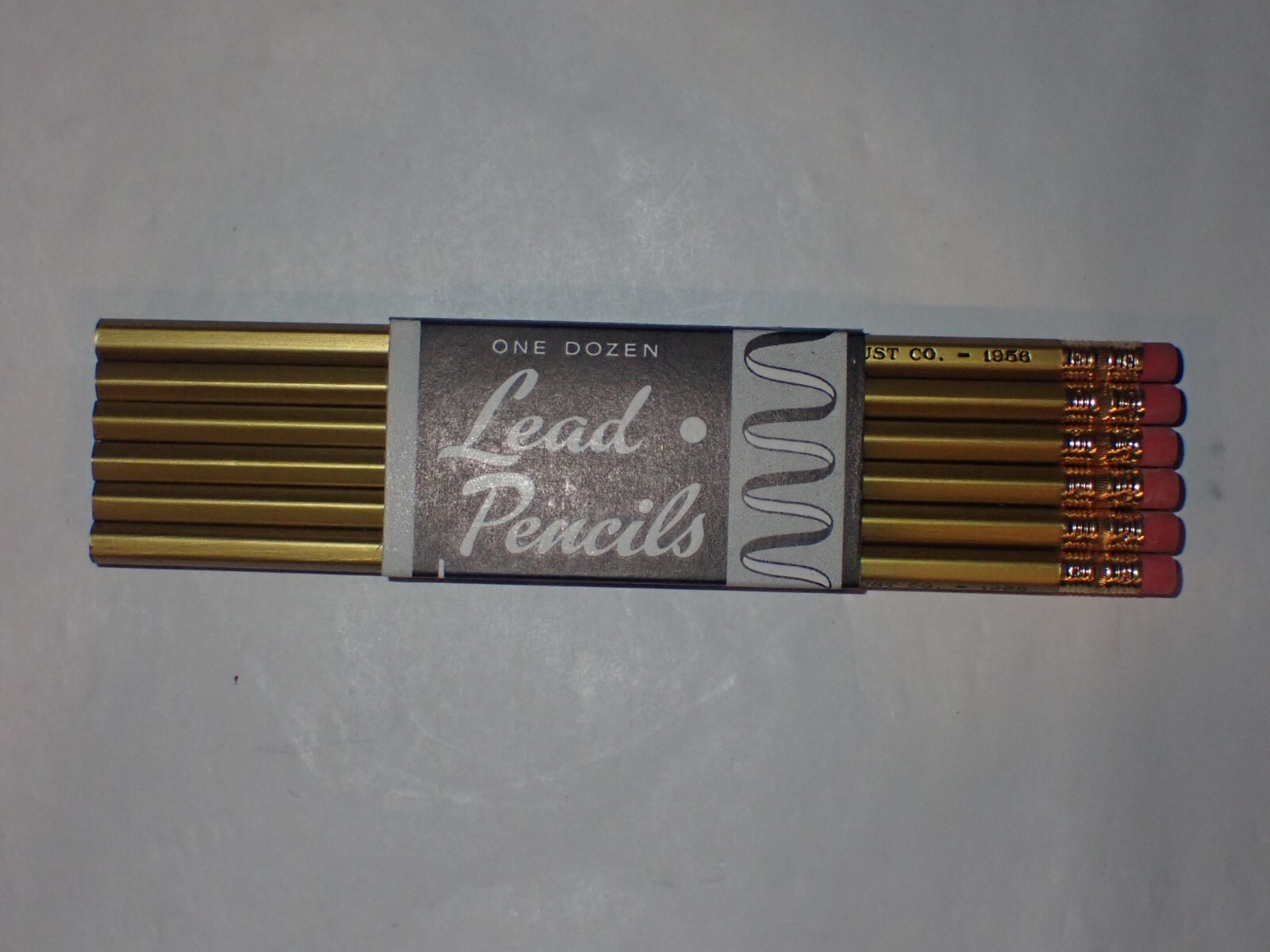 Vintage NOS 1956 One Dozen Lot of 12 Never Used Lead Pencils w Advertising