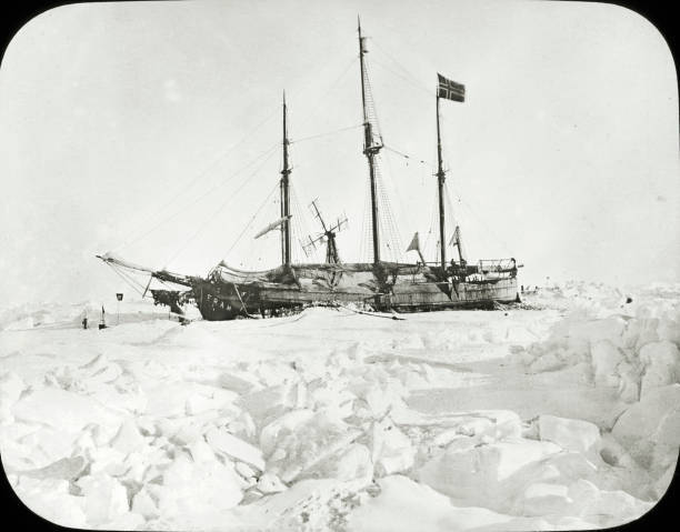 The \'Fram\' in the ice Arctic 1896 OLD PHOTO