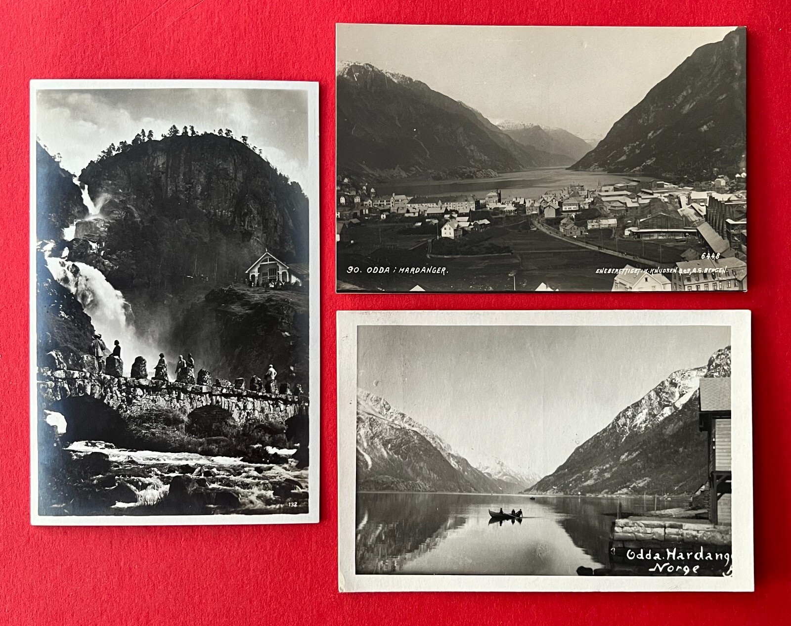 3 x Photo Postcard NORGE Norway 1927 Odda Laatefoss Hardanger (110578