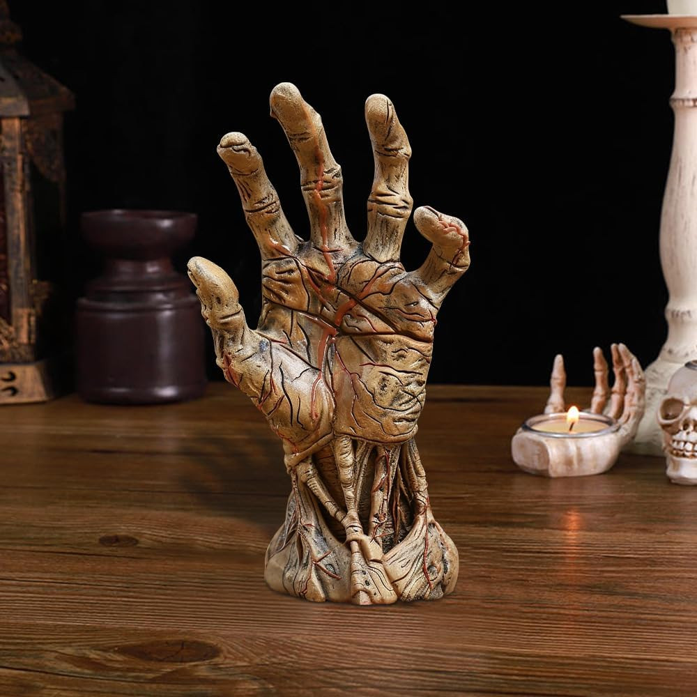 Halloween Skeleton Hand Statue Gothic Skull Demon Resin Sculpture Horror Decor Halloween Skeleton Hand Statue Gothic Skull Demon Resin Sculpture Horror Decor