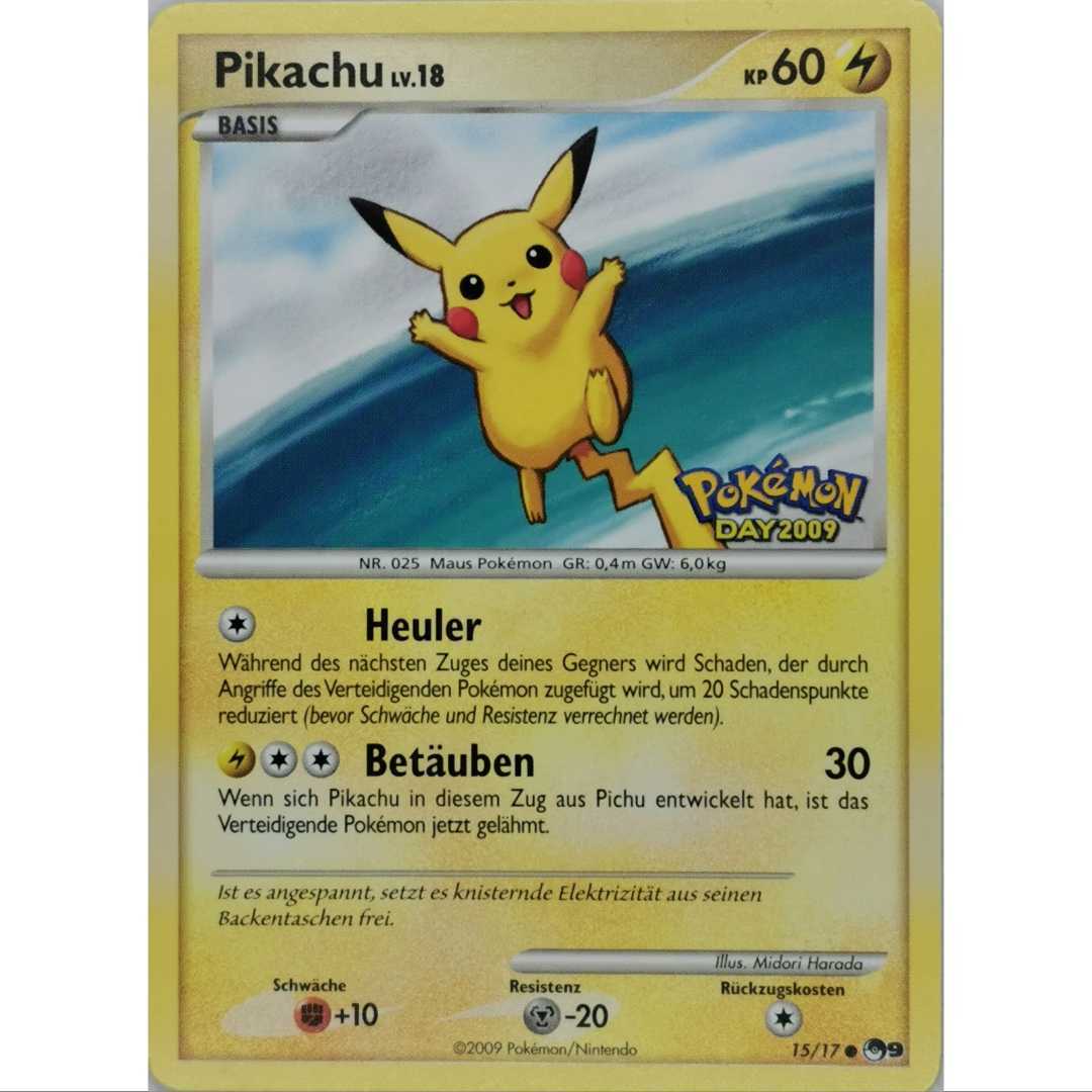Pikachu 15/17 Stamped - Promo Day 2009 Germany - Series 9 Promo German NearMint