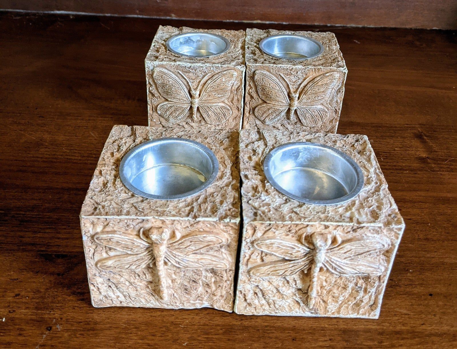 Natural Looking Candleholders Butterfly\'s & Dragonflys