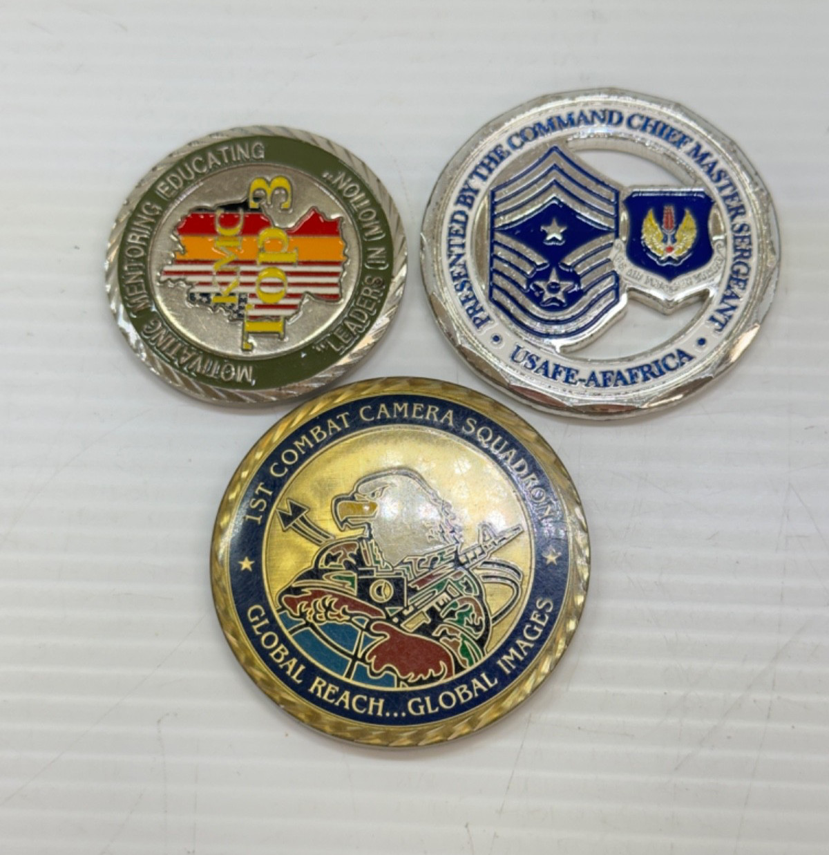 USAF Challenge Coin Lot of 3 Air Force Command Chief Master Sergeant Combat