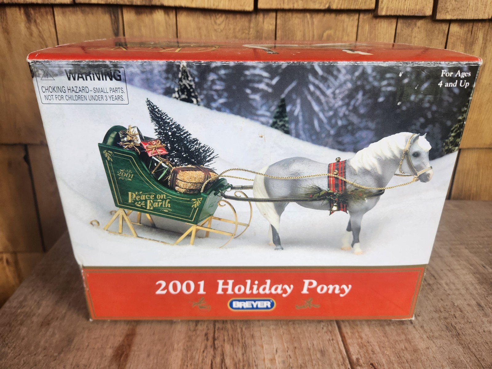 Vintage 2001 Breyer Holiday Pony Jingles & Sleigh Set Horse NEW NIB 5th n Series