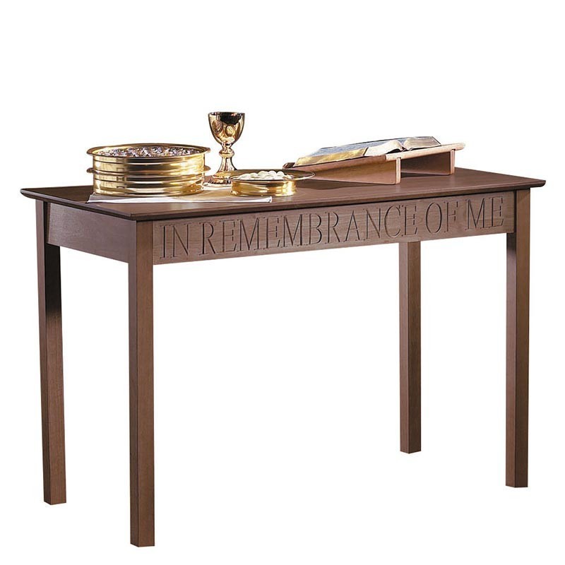 In Remembrance of Me Communion Table Walnut Maple Hardwood Church Furniture