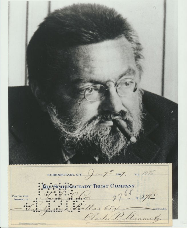 Charles P STEINMETZ / Partly-Printed Autograph Document Signed