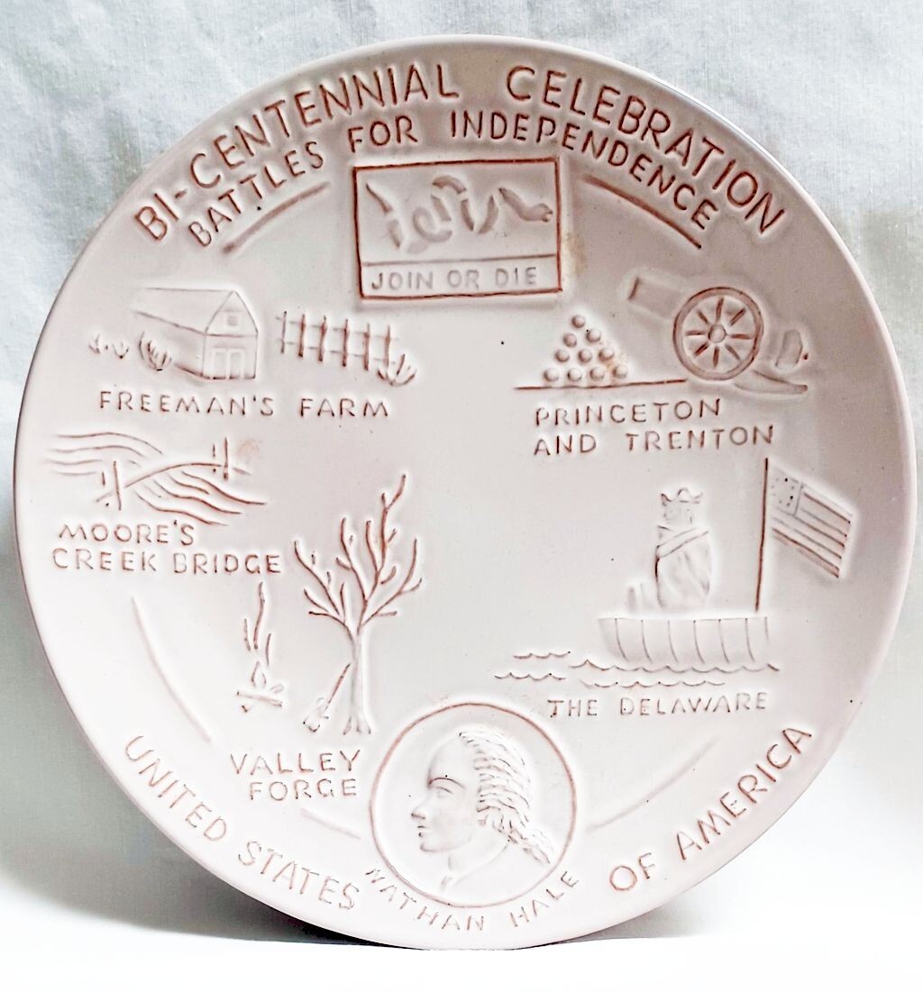 FRANKOMA BI-CENTENNIAL CELEBRATION BATTLES FOR INDEPENDENCE NATHAN HALE PLATE