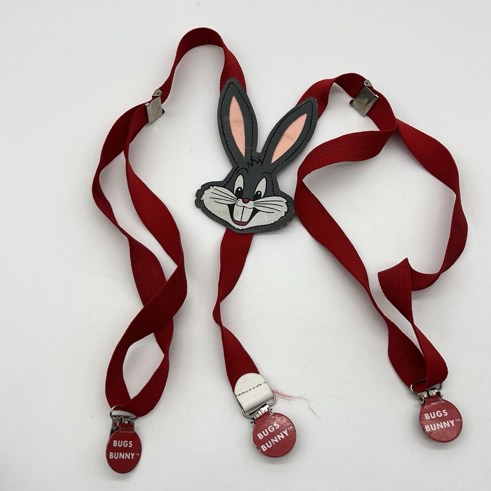 Kid\'s Grey Looney Tunes BUGS BUNNY Boys Suspenders Vintage 1986 Red  Warner Bros