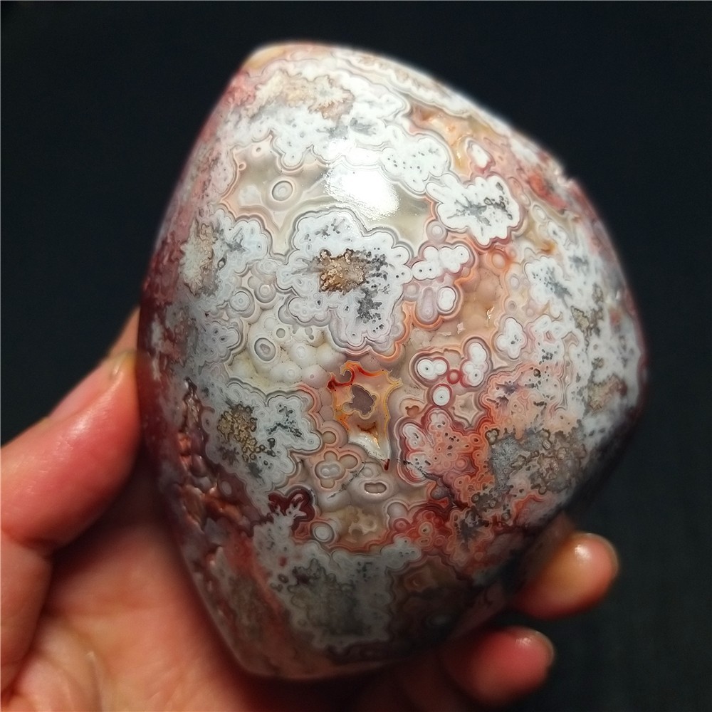 208G Natural Beautiful Crazy Agate Stone Healing Crystal Gift R210