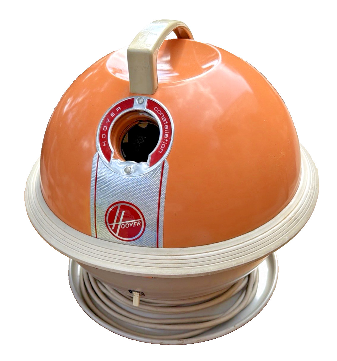 HOOVER CONSTELLATION Ball Canister Vacuum Cleaner Model 858 Orange Works Great HOOVER CONSTELLATION Ball Canister Vacuum Cleaner Model 858 Orange Works Great