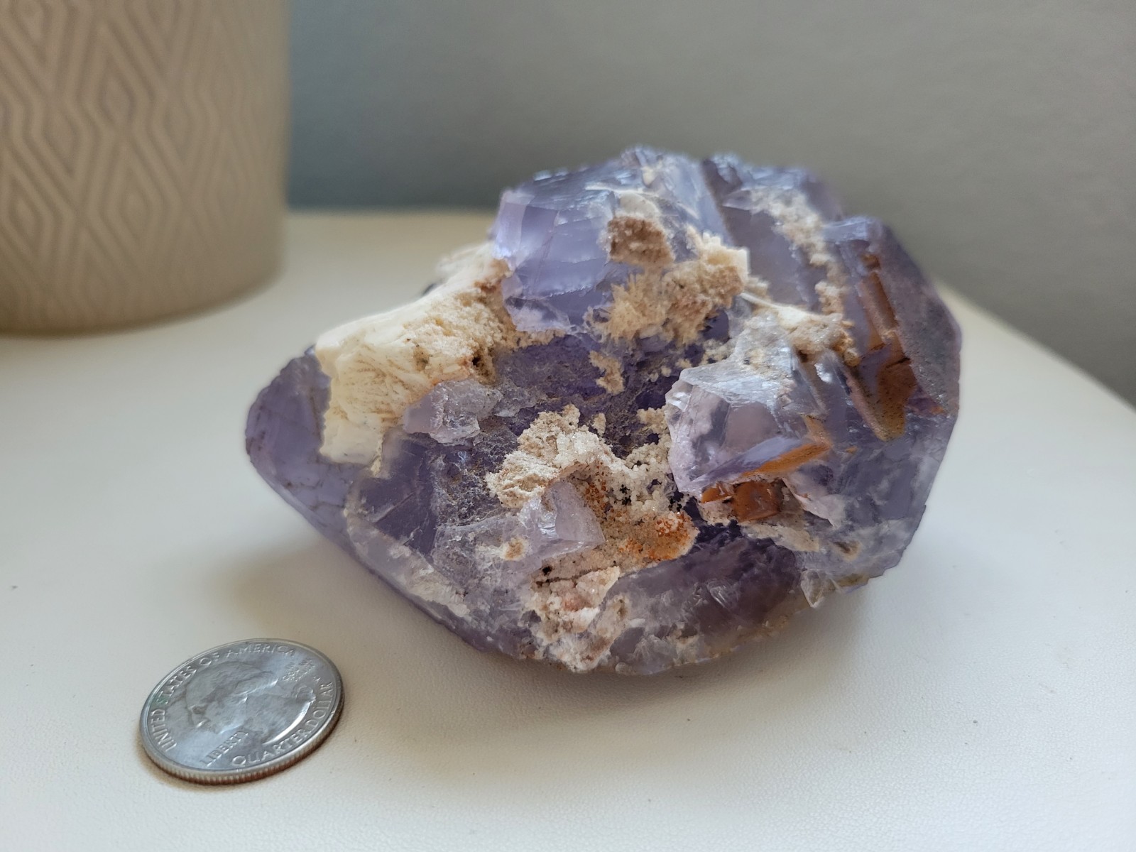 1.4 LB Natural Purple Fluorite Crystal Cluster Mineral Specimen 1.4 LB Natural Purple Fluorite Crystal Cluster Mineral Specimen